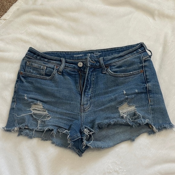 Old Navy Women's Ripped Blue Jean Shorts - Picture 1 of 5